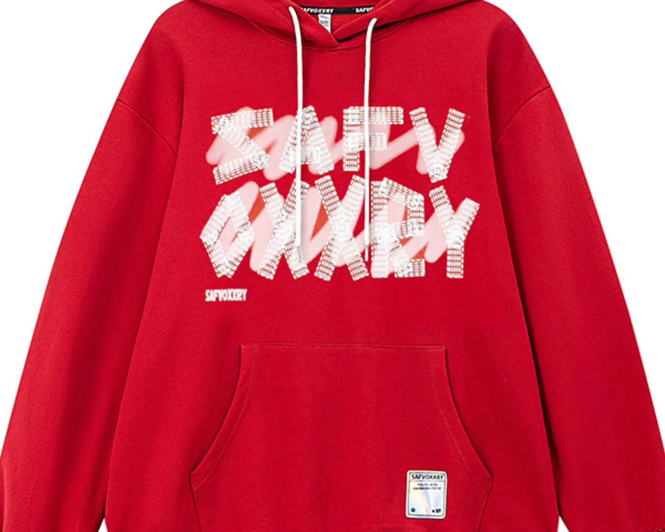 NEWYORKLISTED ATLAS MEN'S COLLECTION: Graffiti Spray Paint Graphic Hoodie with Drawstring Hood in Red