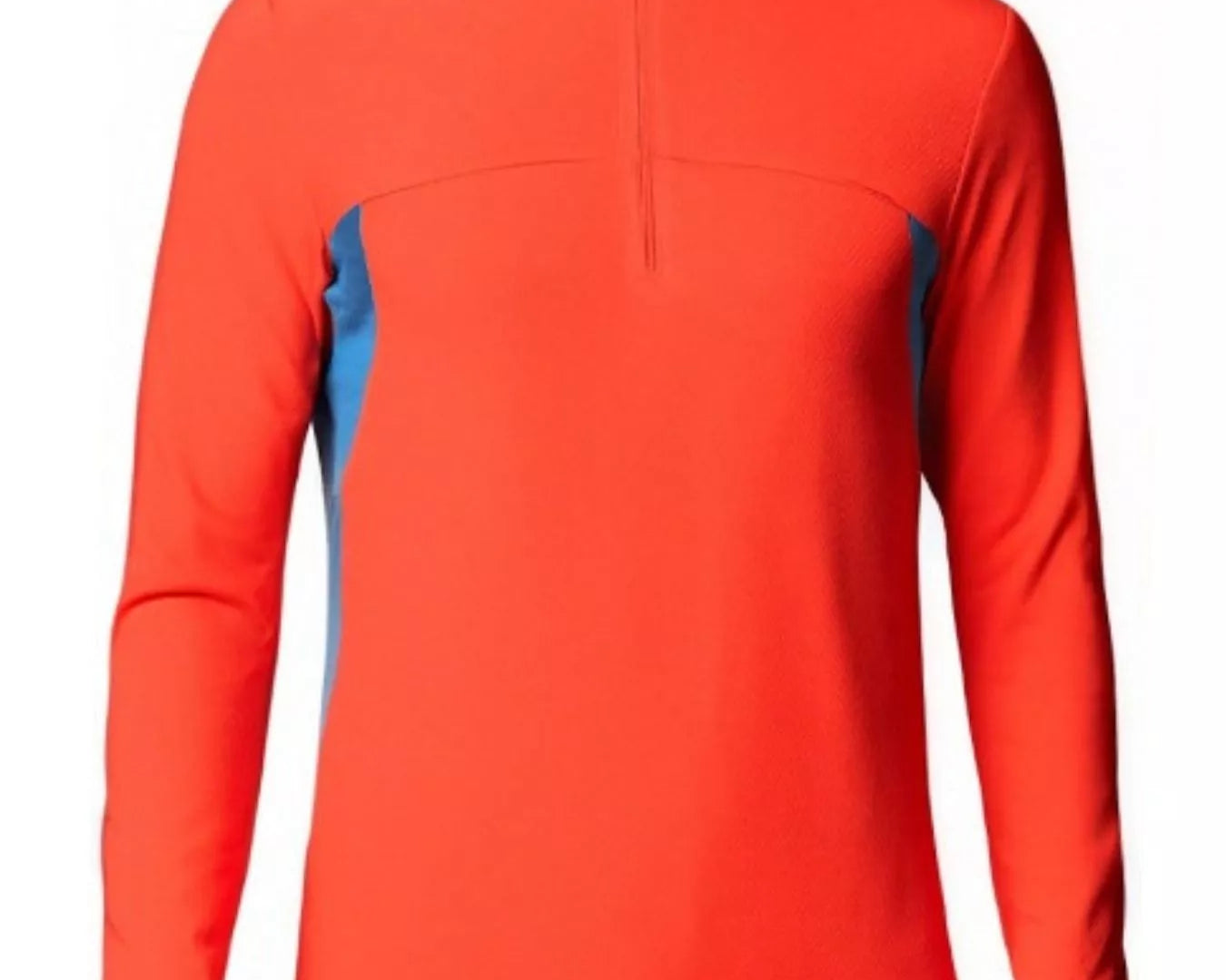 NEWYORKLISTED ATLAS MEN's COLLECTION: Orange long-sleeve athletic shirt with a quarter zip on a white background - Get fit in 2026