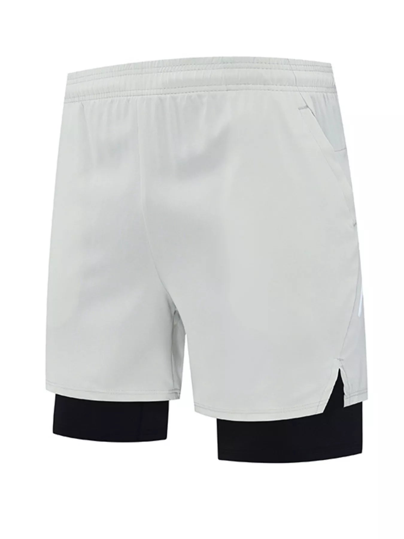 NEWYORKLISTED ATLAS MEN's COLLECTION: White athletic shorts with black accents on a white background