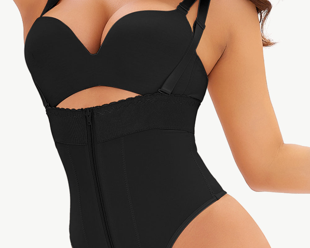 NEWYORKLISTED Intimate Apparel: Black swimsuit with cut-out design on a white background