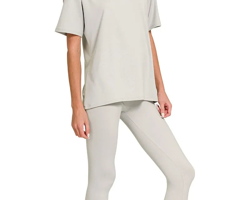 NEWYORKLISTED COMFORT COLLECTION: Microfiber Short Sleeve Top and Pants Loungewear Set in white