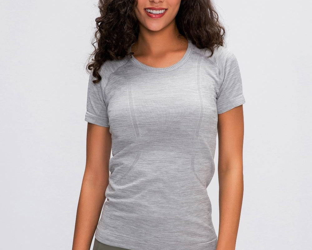 Millennia Round Neck Short Sleeve Active T-Shirt - NEWYORKLISTED