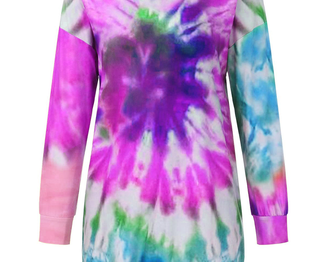 NEWYORKLISTED STYLE COLLECTION: Tie-Dye Long Sleeve Dress - NEWYORKLISTED