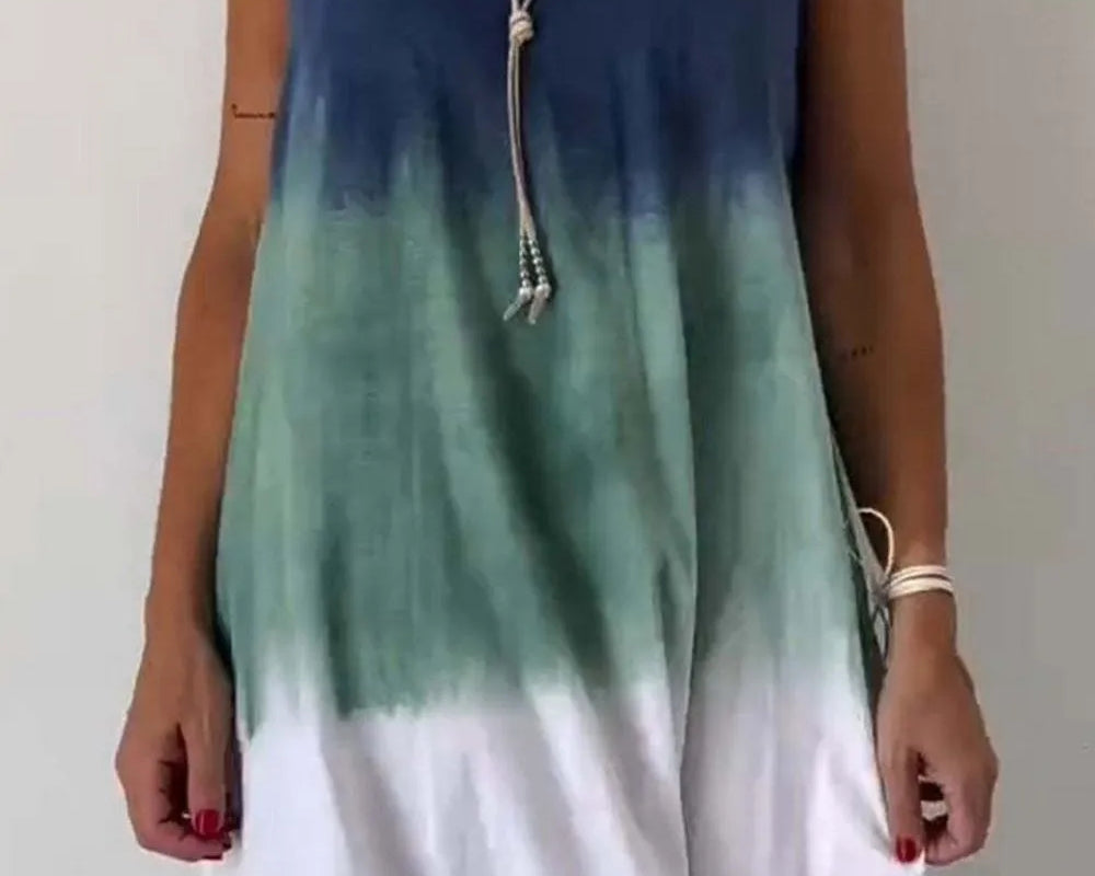 NEWYORKLISTED STYLE COLLECTION: Tie-Dye Sleeveless Mini Tank Dress Plus Size