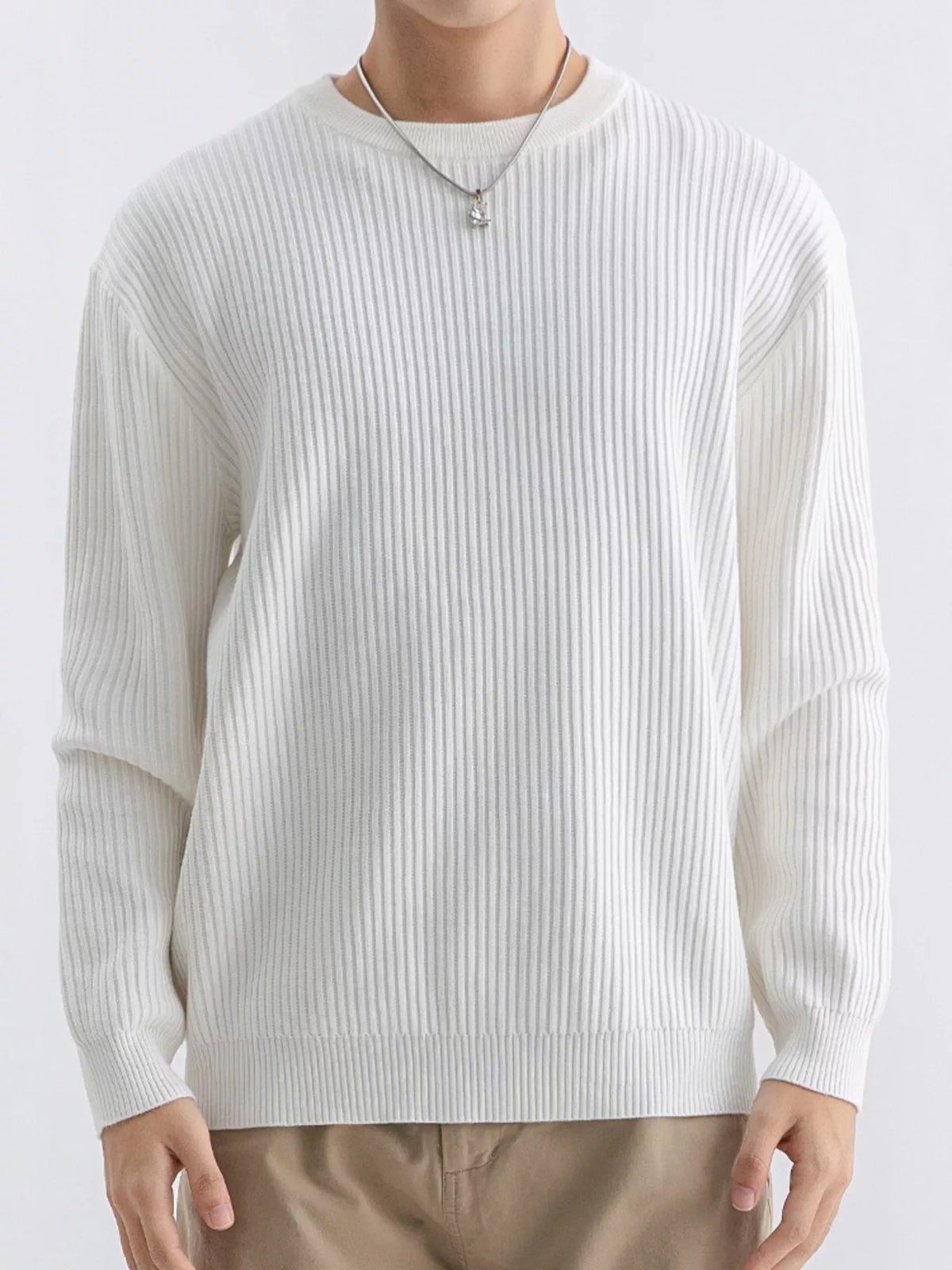 NEWYORKLISTED ATLAS MEN'S COLLECTION – Men's ribbed knit crew-neck sweater, product image 2