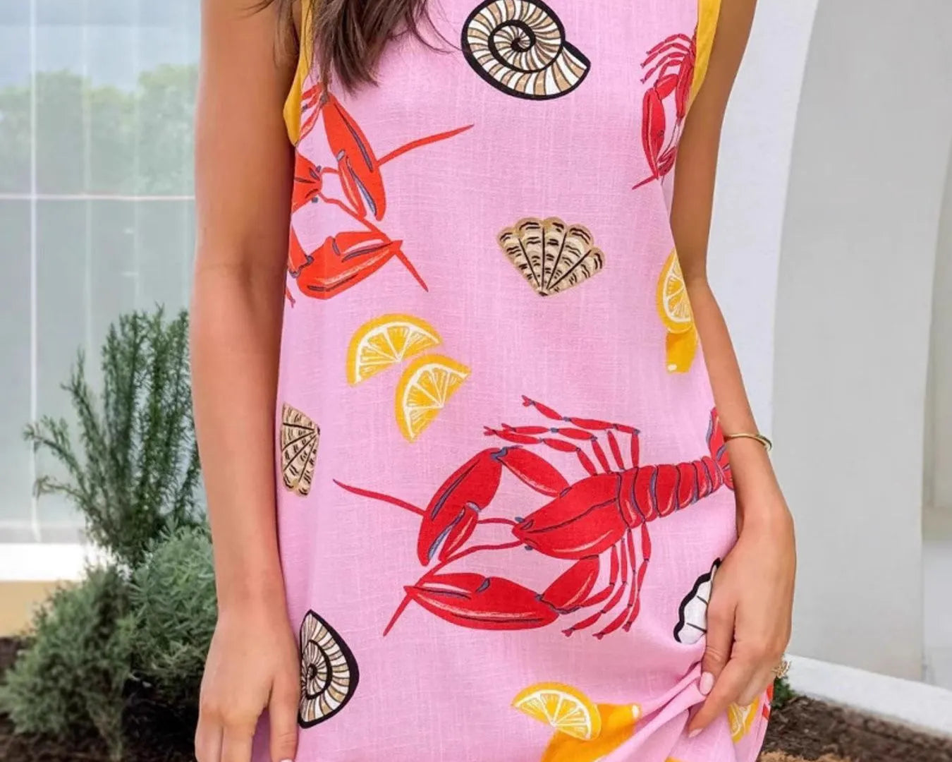 NEWYORKLISTED STYLE COLLECTION: Lobster Print Sleeveless Summer Tank Dress