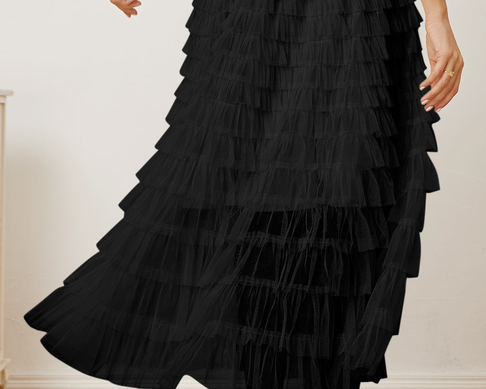 NEWYORKLISTED STYLE COLLECTION: Ruched High Waist Tiered Skirt - NEWYORKLISTED