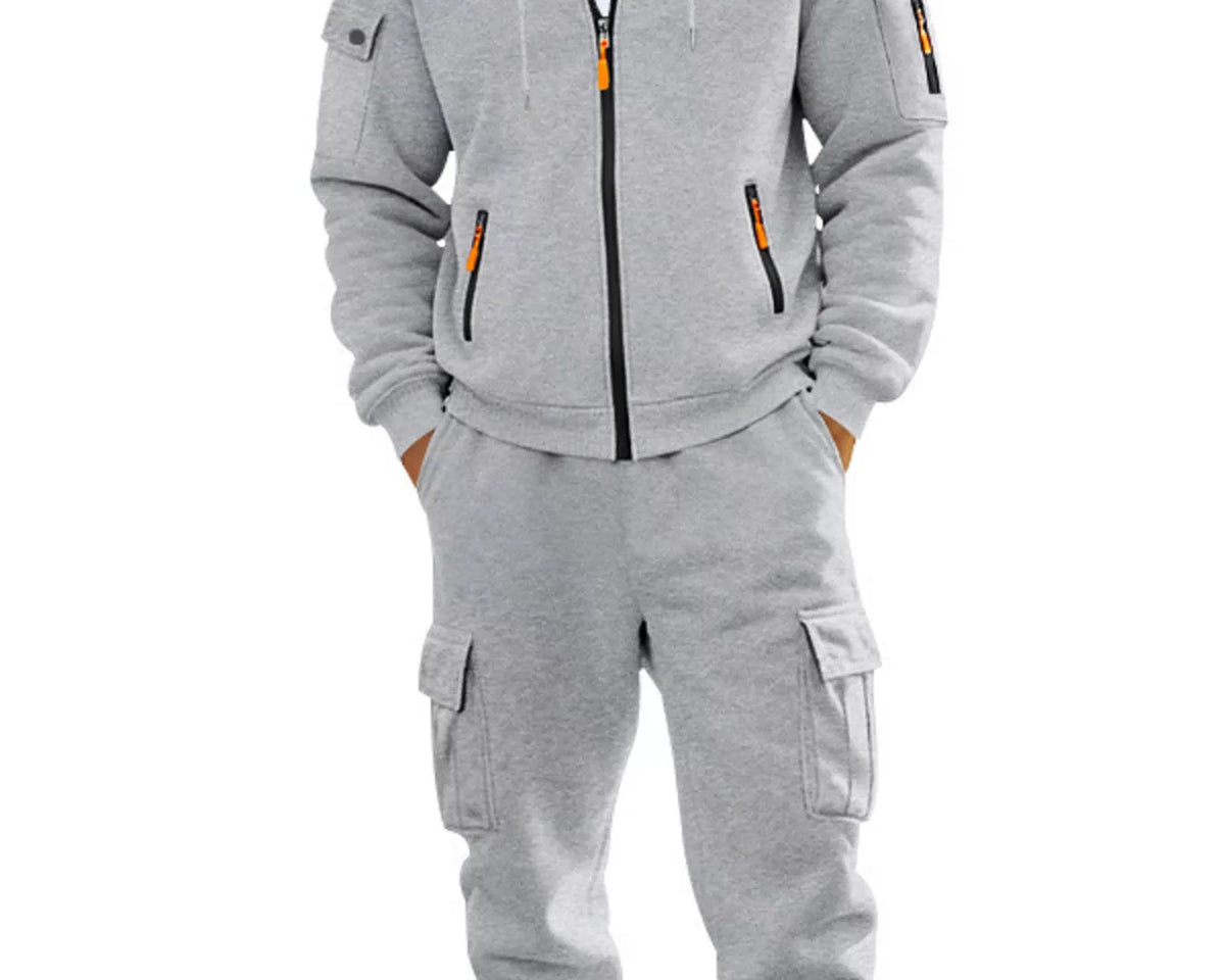 NEWYORKLISTED ATLAS MEN'S COLLECTION – Men's zip-up hoodie and cargo pants two-piece set, product image 14