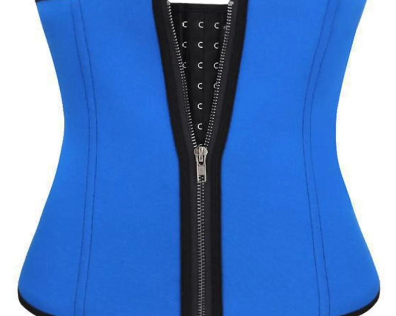 NEWYORKLISTED Intimate Apparel: Blue waist trainer with a zipper on a white background