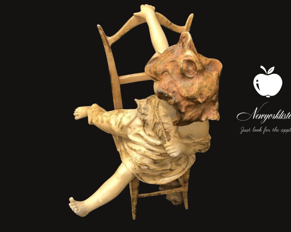 NEWYORKLISTED UNIQUE FINDS COLLECTION: Vintage Juan Clara Figurine: Girl on Chair with Cats – Rare and Original Artwork - NEWYORKLISTED