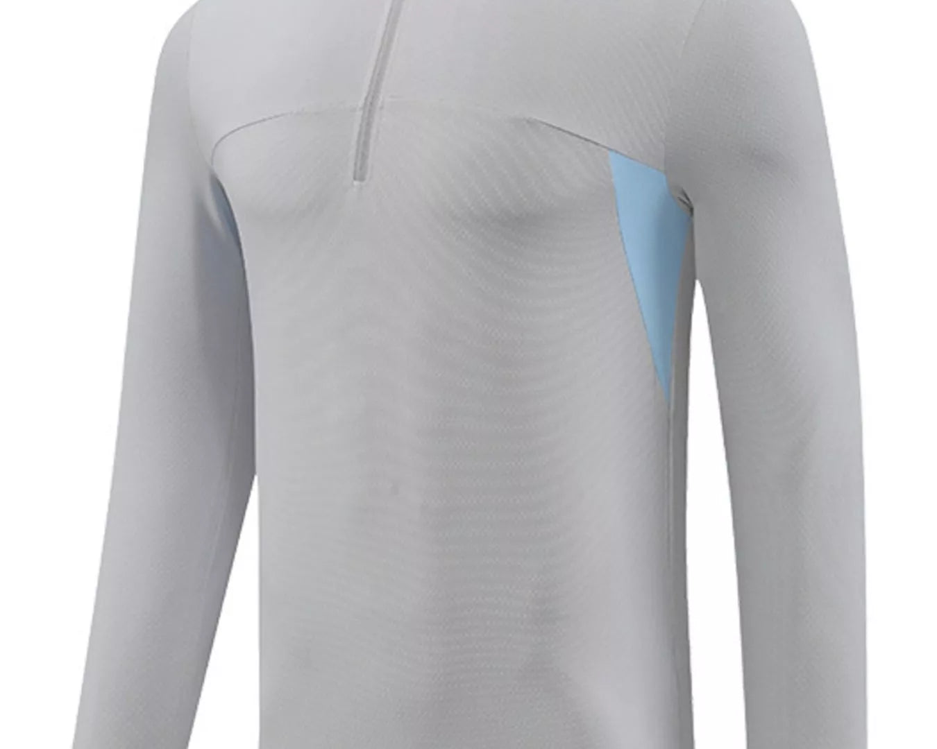 NEWYORKLISTED ATLAS MEN'S COLLECTION: Gray long-sleeve shirt with a quarter zip on a white background