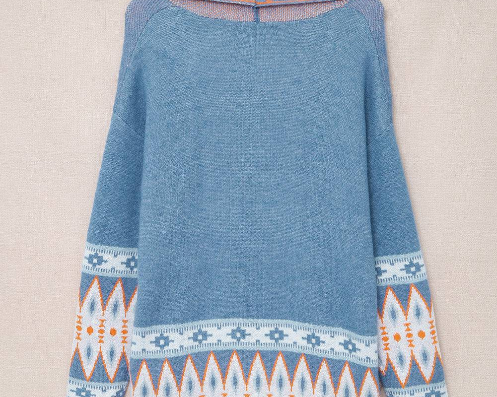 Geometric Open Front Long Sleeve Cardigan - NEWYORKLISTED