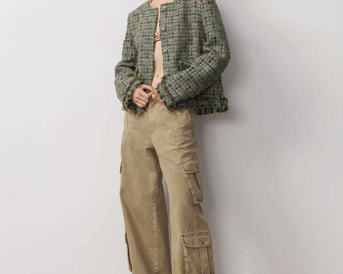 "Nostalgic Wasteland" Heavy Washed Personalized Distressed American Streetwear Large Pocket Cocoon Jeans - NEWYORKLISTED