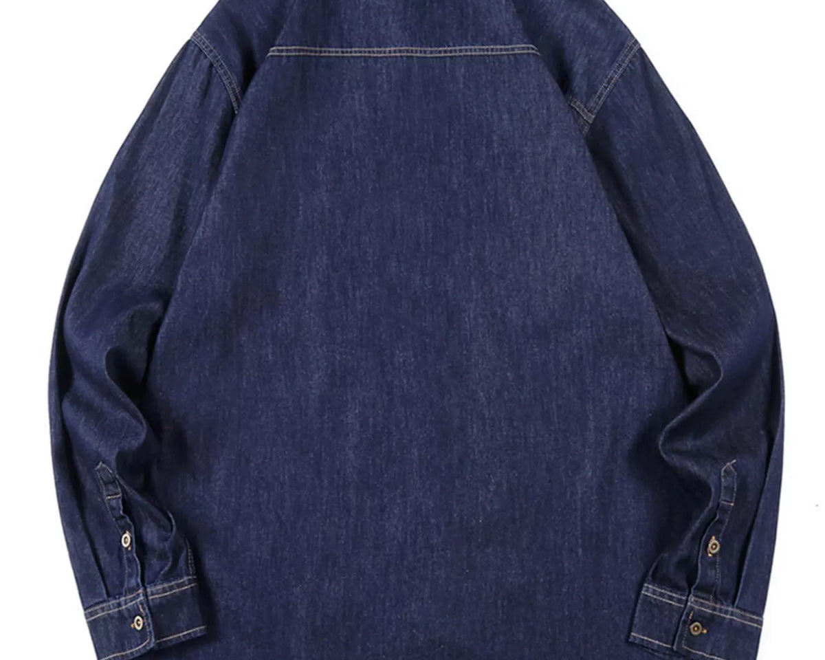 NEWYORKLISTED ATLAS MEN'S COLLECTION – Men's long-sleeve denim button-down shirt, product image 5