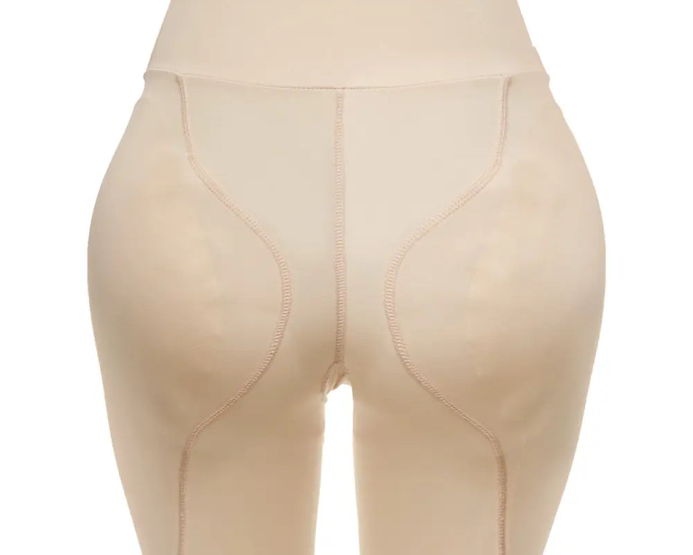 NEWYORKLISTED Intimate Apparel: Beige shapewear shorts on a white background