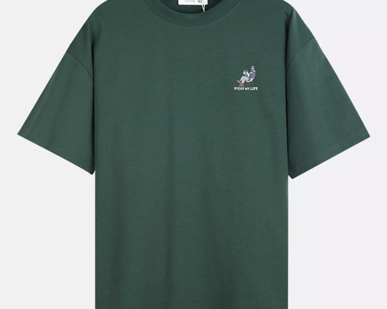 NEWYORKLISTED ATLAS MEN'S COLLECTION Green t-shirt with a small logo on a light gray background