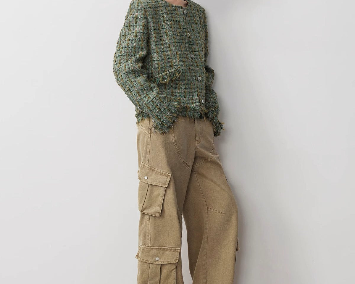 "Nostalgic Wasteland" Heavy Washed Personalized Distressed American Streetwear Large Pocket Cocoon Jeans - NEWYORKLISTED