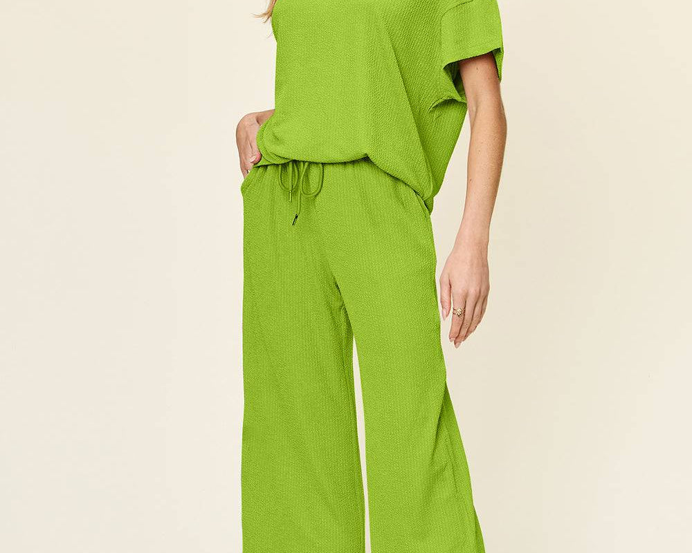 NYLD Short Sleeve T-Shirt and Wide Leg Pants - NEWYORKLISTED