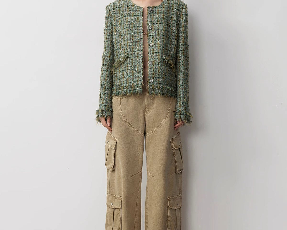 "Nostalgic Wasteland" Heavy Washed Personalized Distressed American Streetwear Large Pocket Cocoon Jeans - NEWYORKLISTED