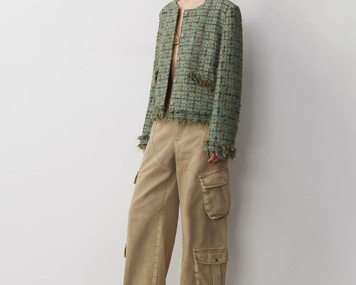 "Nostalgic Wasteland" Heavy Washed Personalized Distressed American Streetwear Large Pocket Cocoon Jeans - NEWYORKLISTED