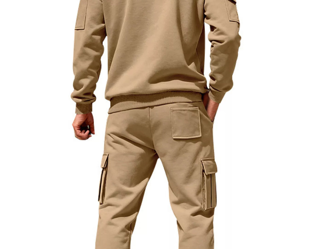 NEWYORKLISTED ATLAS MEN'S COLLECTION – Men's zip-up hoodie and cargo pants two-piece set, product image 4