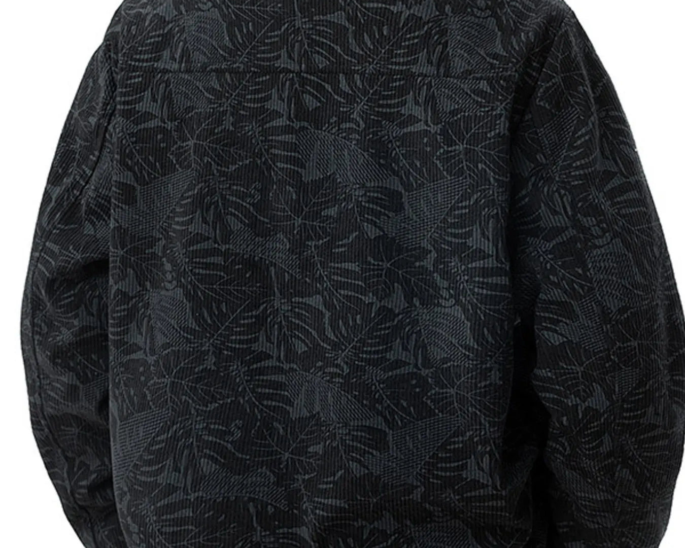 NEWYORKLISTED ATLAS Men’s Collection™: Black patterned jacket on a white background
