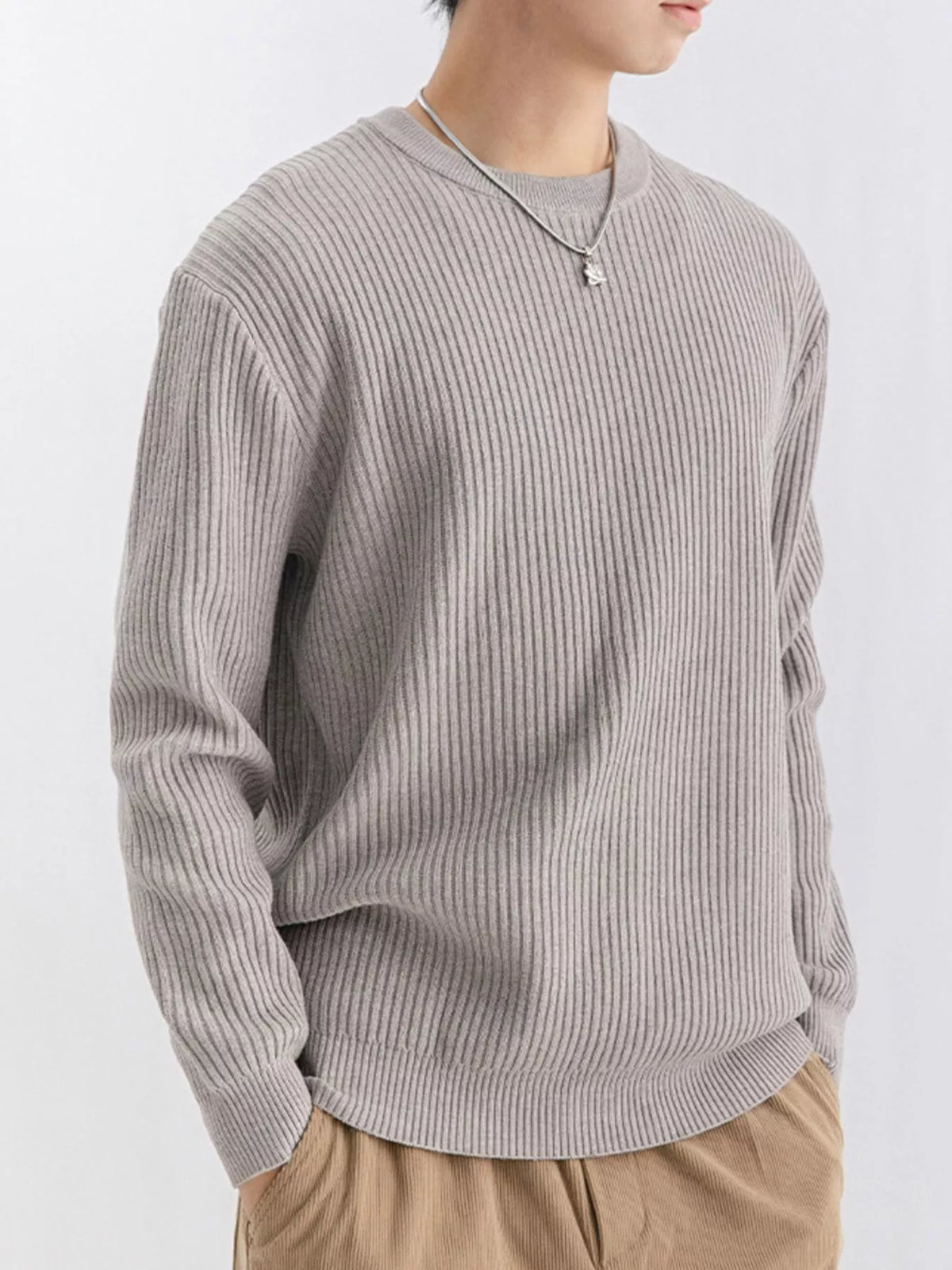 NEWYORKLISTED ATLAS MEN'S COLLECTION – Men's ribbed knit crew-neck sweater, product image 13