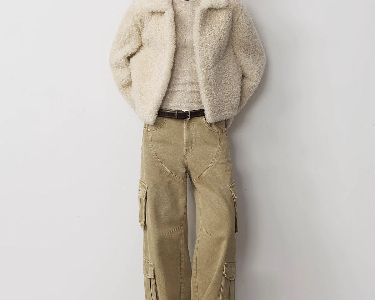 "Nostalgic Wasteland" Heavy Washed Personalized Distressed American Streetwear Large Pocket Cocoon Jeans - NEWYORKLISTED