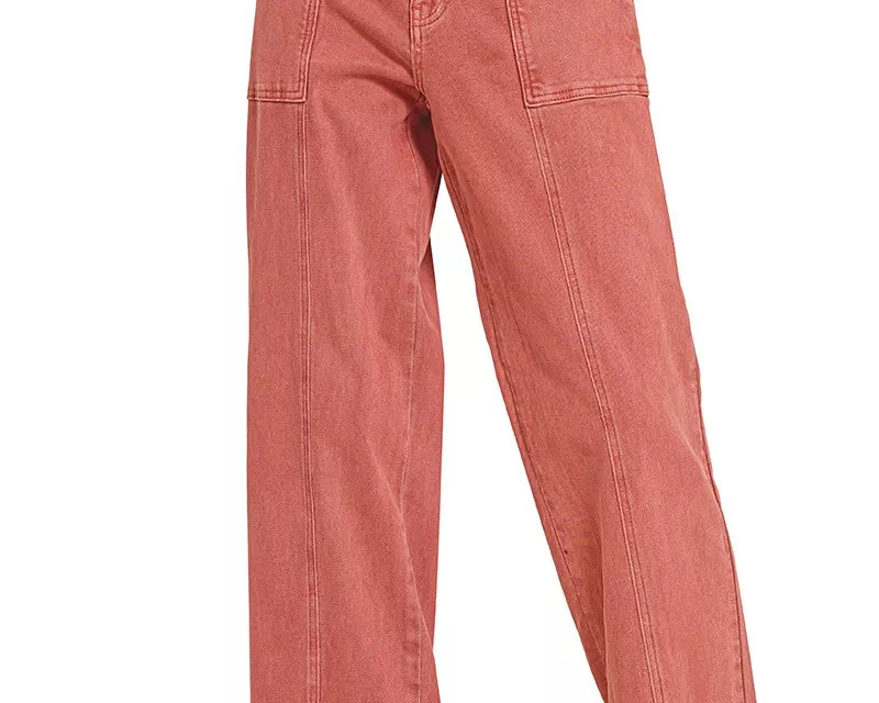 NEWYORKLISTED Style Collection: Pink jeans worn by a person on a white background