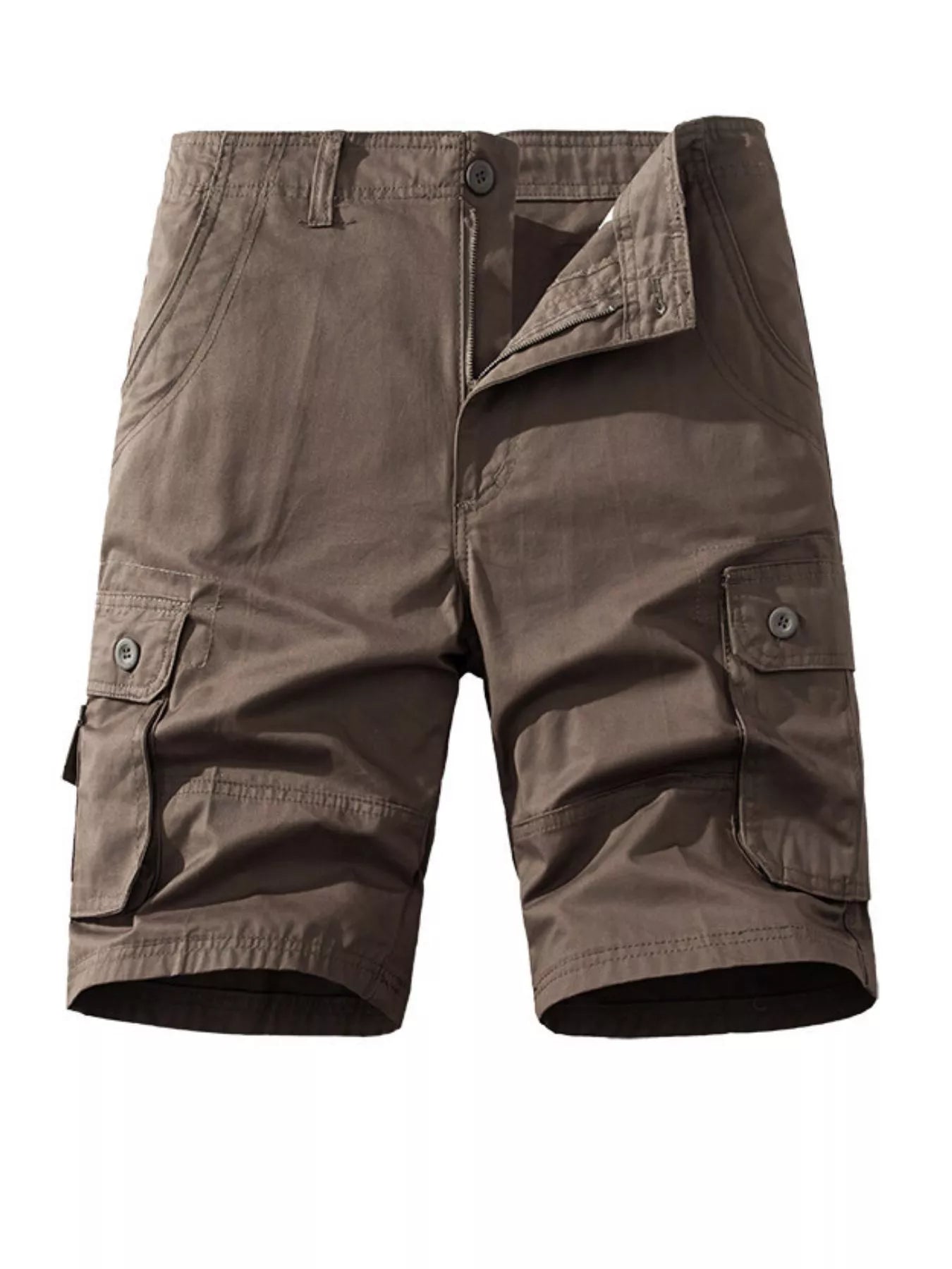 NEWYORKLISTED ATLAS MEN'S COLLECTION: Brown cargo shorts on a white background