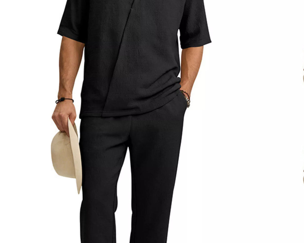 NEWYORKLISTED ATLAS MEN'S COLLECTION – Men's half-sleeve top and pants two-piece set, product image 5