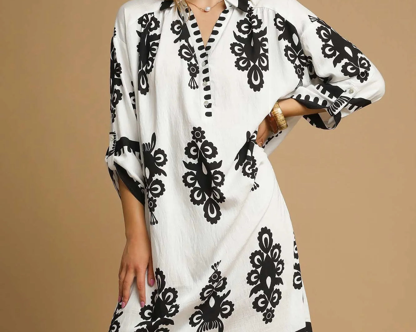 NEWYORKLISTED STYLE COLLECTION: Abstract Print Midi Dress