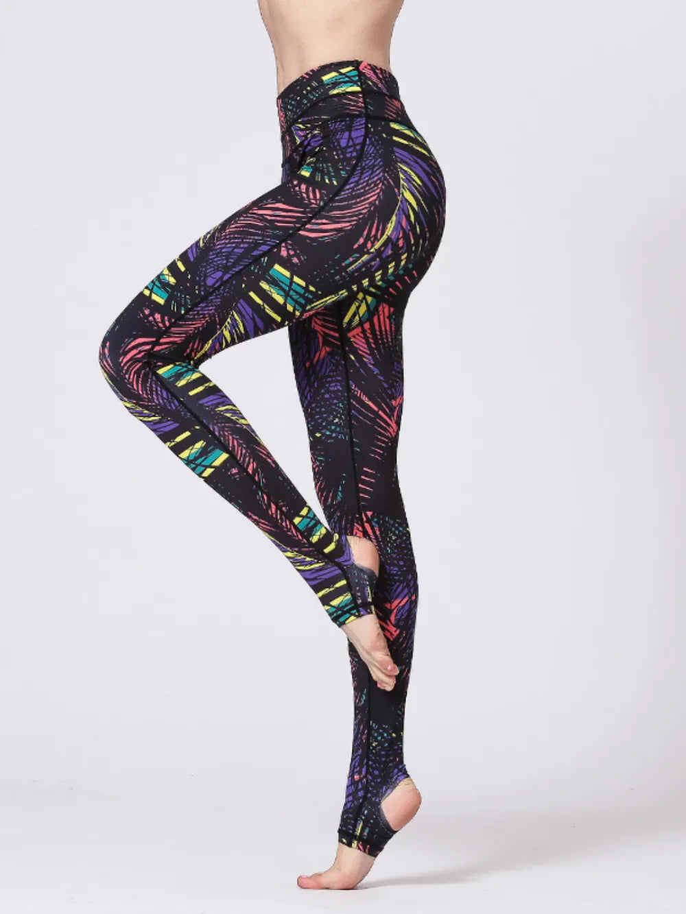 NEWYORKLISTED ACTIVEWEAR COLLECTION: Colorful patterned leggings on a white background