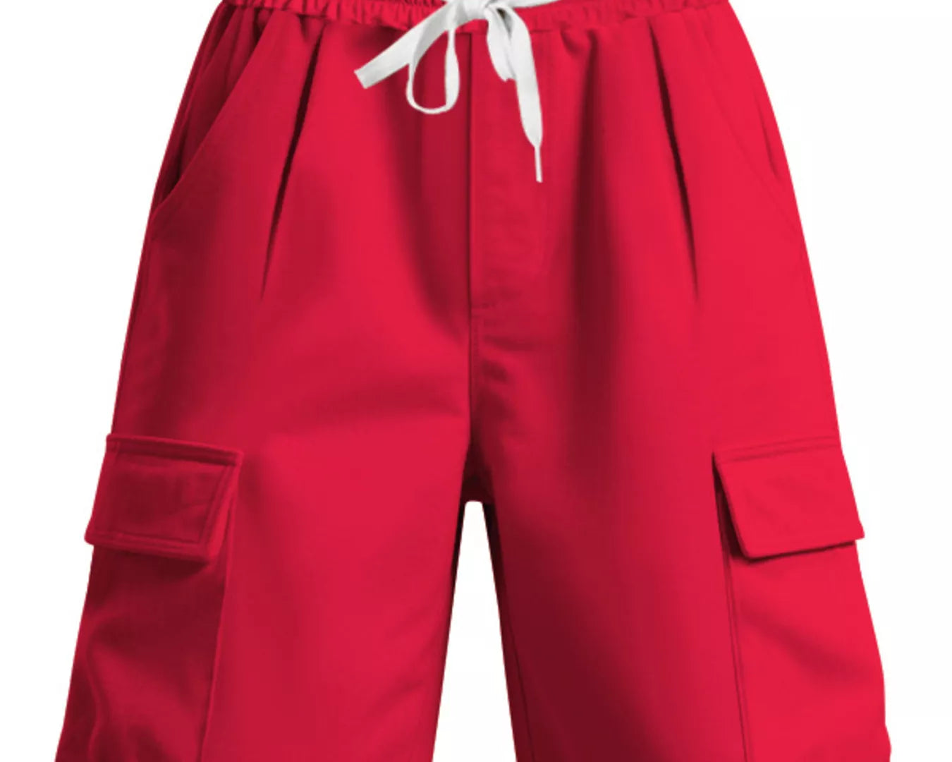 NEWYORKLISTED ATLAS MEN'S COLLECTION: Red shorts with white drawstring on a white background