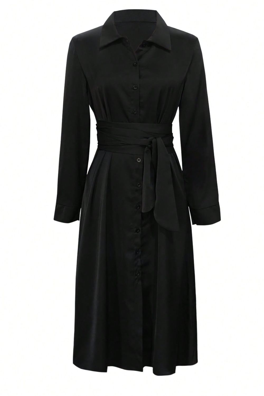 NEWYORKLISTED STYLE COLLECTION: Long Sleeve Midi Shirt Dress - NEWYORKLISTED