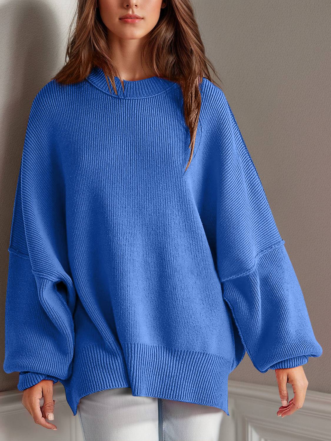 NEWYORKLISTED STYLE COLLECTION: Round Neck Long Sleeve Sweater - NEWYORKLISTED