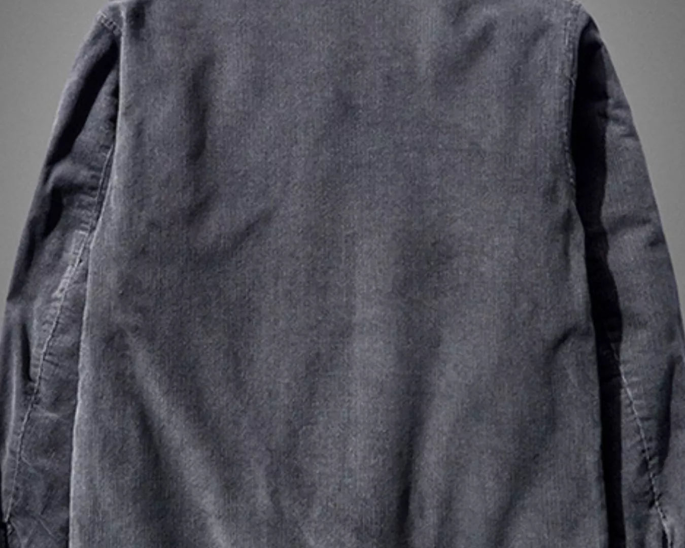 NEWYORKLISTED ATLAS MEN'S COLLECTION: Dark denim jacket with white fleece lining on a gray background