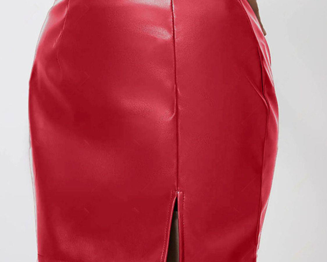 Slit Mini Skirt with Zipper - NEWYORKLISTED