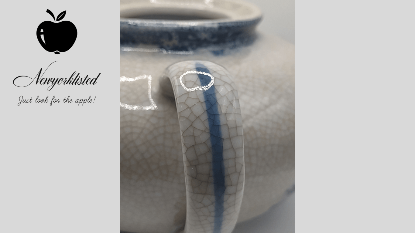 Blue and White Porcelain Teapot – 18th Century Style Replica with Crackle Glaze - NEWYORKLISTED