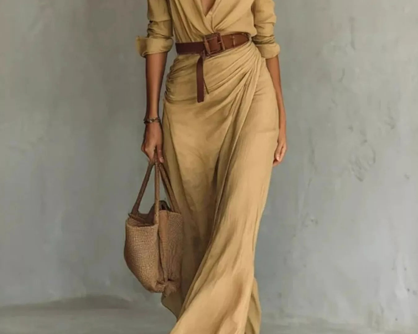 Ruched long sleeve maxi dress in NEWYORKLISTED STYLE COLLECTION