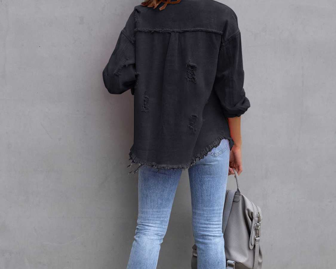 NEWYORKLISTED STYLE COLLECTION: Distressed Color Pop Denim Jacket - NEWYORKLISTED