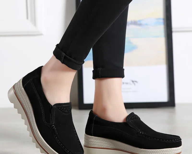 Shoes for Women 2022 Fashion Women Shoes Casual Heighten Comfortable Breathable Leather Walking Sneakers Platform Ladies Shoes - NEWYORKLISTED