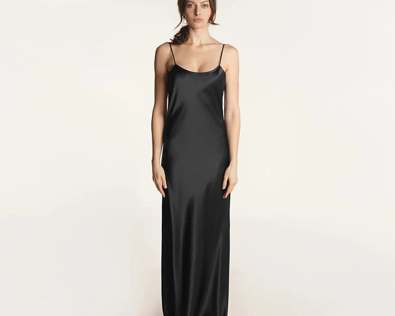 NEWYORKLISTED STYLE COLLECTION: New Arrival 2024 Spring Luxury Women Silk Maxi Dress 100% Mulberry Silk Dresses - NEWYORKLISTED