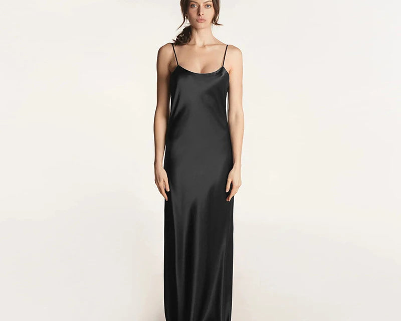 NEWYORKLISTED STYLE COLLECTION: New Arrival 2024 Spring Luxury Women Silk Maxi Dress 100% Mulberry Silk Dresses - NEWYORKLISTED