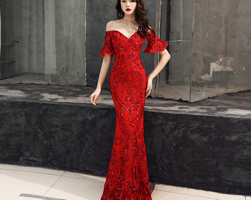 NEWYORKLISTED ELEGANT BRIDE COLLECTION: 2023 Sequin Mermaid Wedding Dress – Sexy Black or White Bridal Gown with Dramatic Silhouette - NEWYORKLISTED