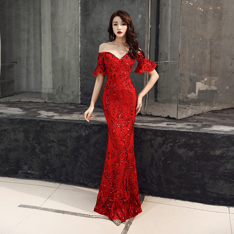 NEWYORKLISTED ELEGANT BRIDE COLLECTION: 2023 Sequin Mermaid Wedding Dress – Sexy Black or White Bridal Gown with Dramatic Silhouette - NEWYORKLISTED