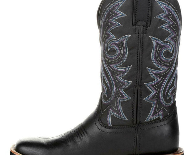 PDEP Western Ankle Boots for Men High Barrel Embroidery Leather Boots Cowboy Mens Long Boots - NEWYORKLISTED