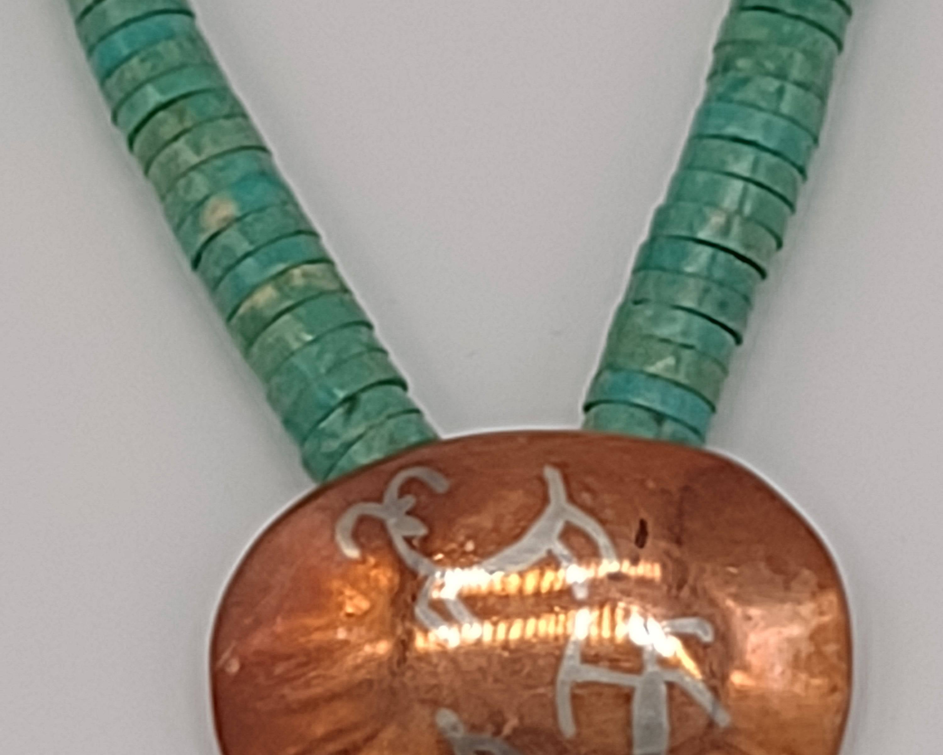 NEWYORKLISTED Vintage Sterling Silver, Turquoise, Copper Statement Necklace