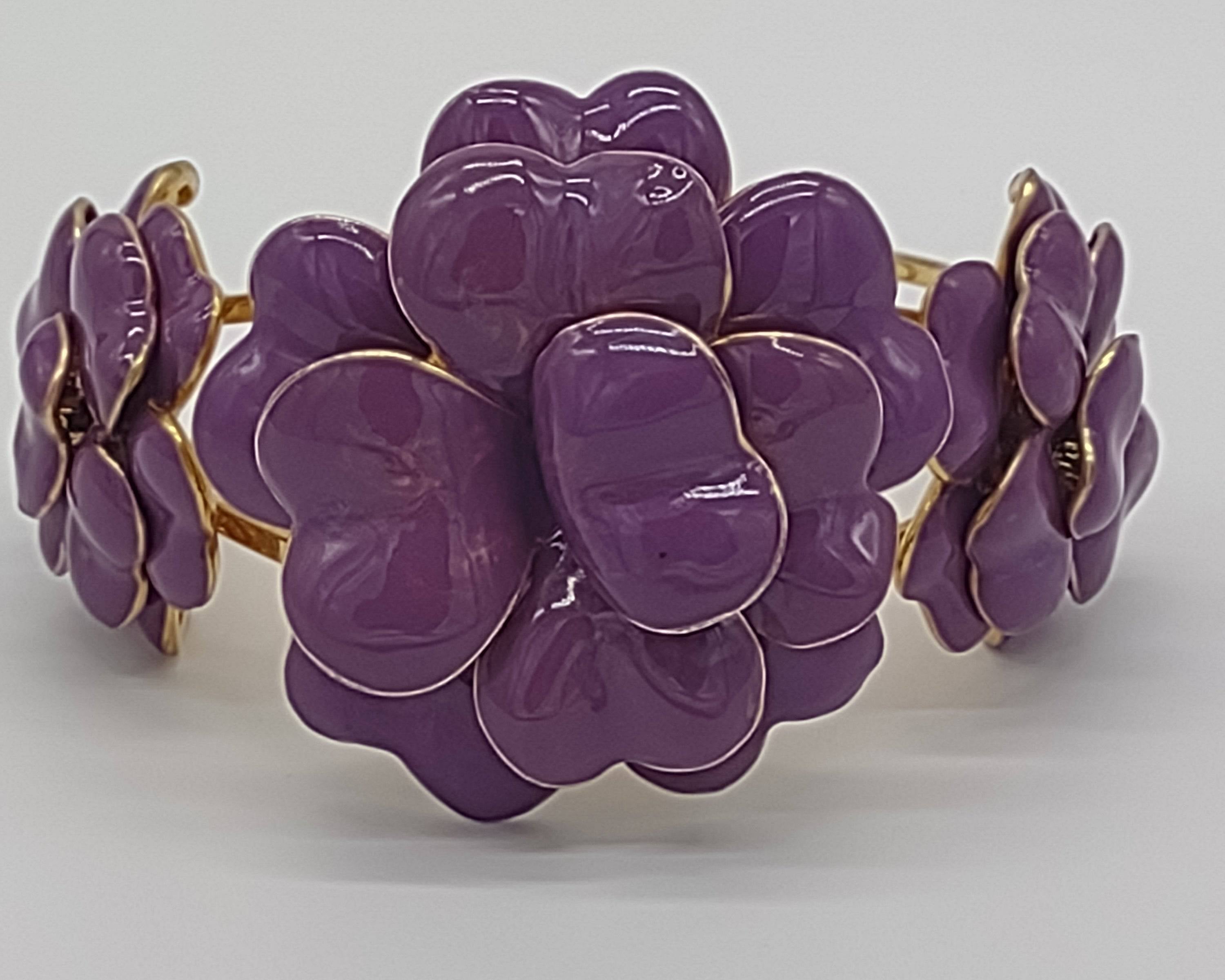 NEWYORKLISTED - Vintage Lavender Enamel Bracelet - NEWYORKLISTED