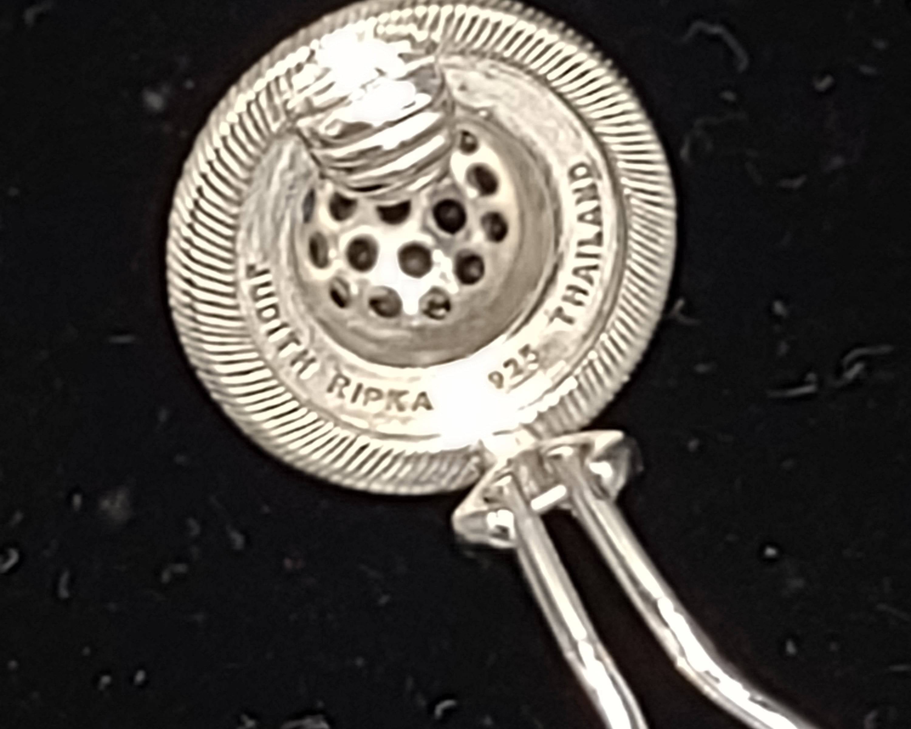 NEWYORKLISTED Vintage Jewelry - Exquisite Vintage Judith Ripka Sterling Silver Druzy Clip-On Earrings - NEWYORKLISTED